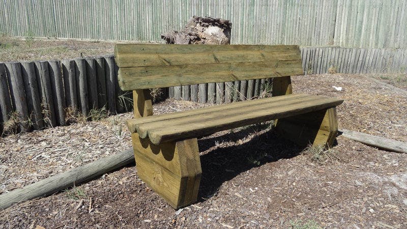 Rustic Bench With Back
